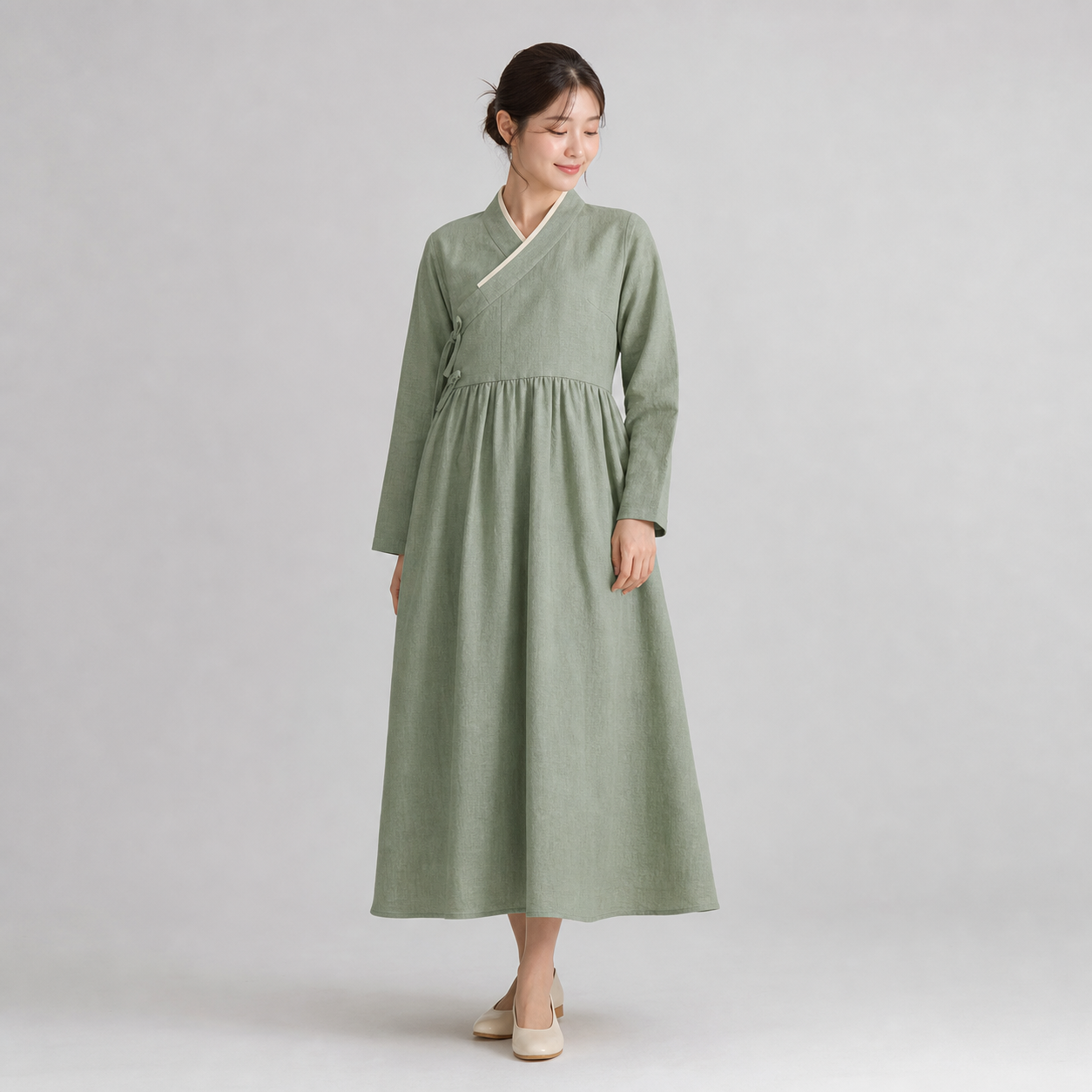 린넨 철릭 원피스
