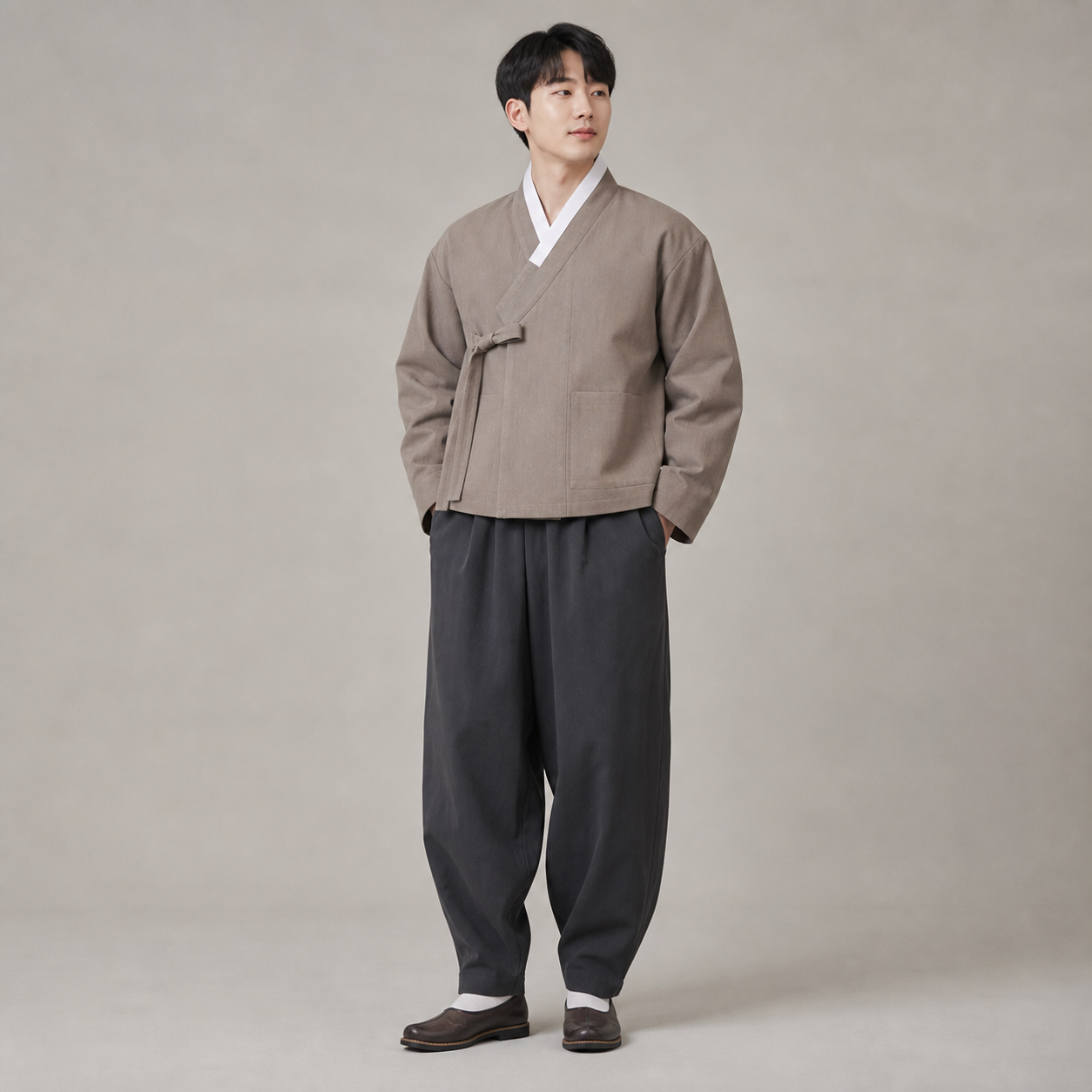 남성 생활한복 셋업 (저고리+바지)